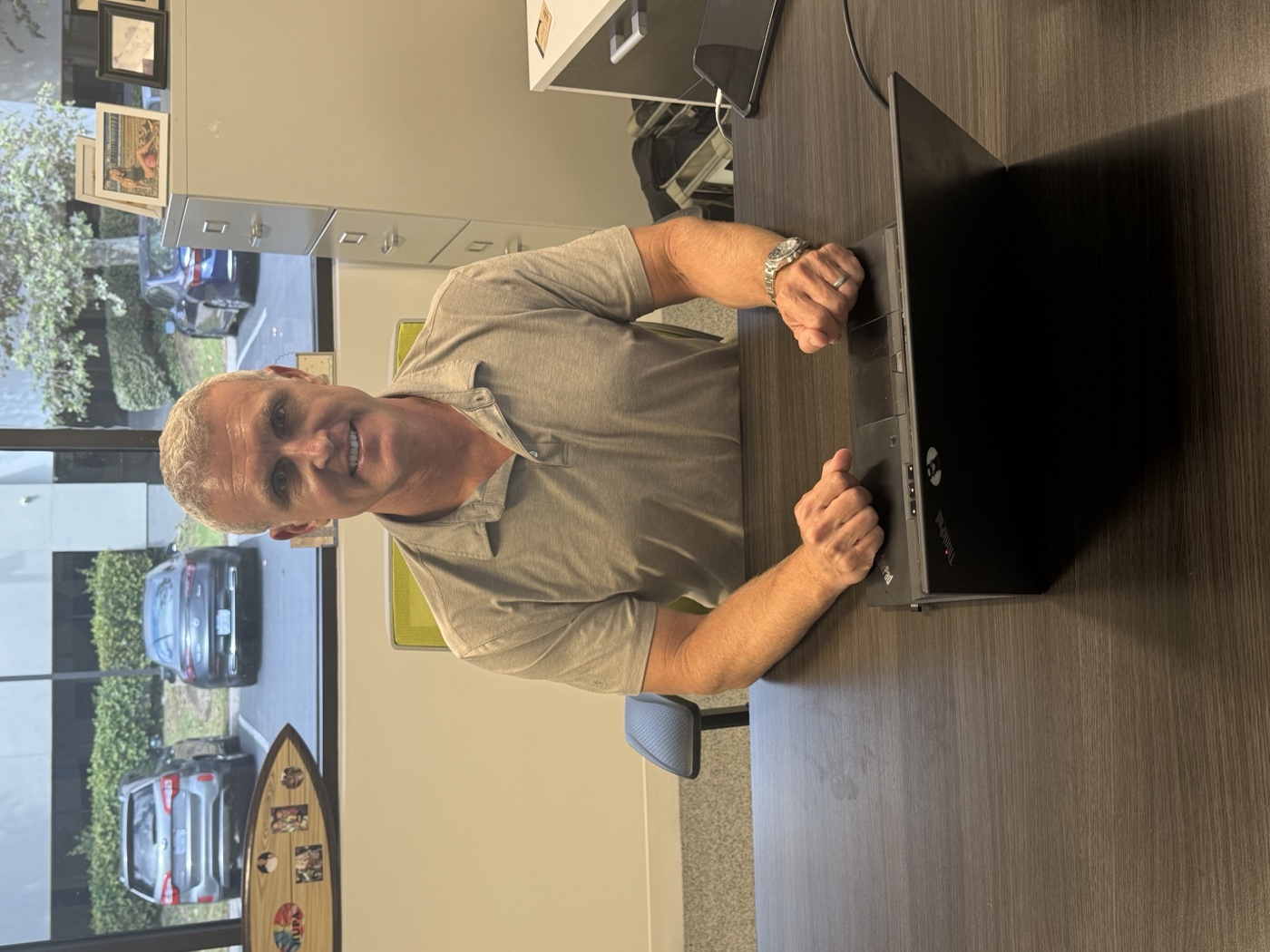 Bill Boehm at his office desk